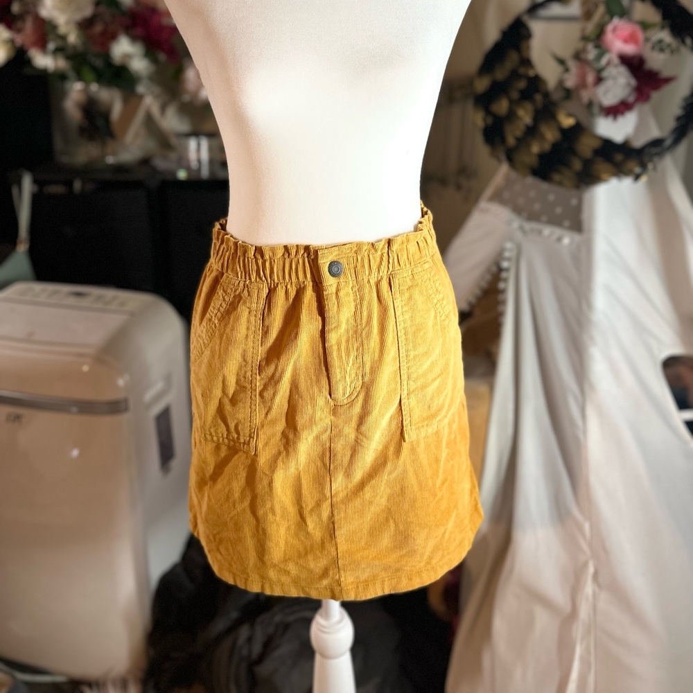 Gold/Mustard Colored Corduroy Skirt- Girls XL- equivalent to woman’s XS.